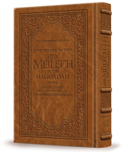 Picture of Reb Meilech on the Haggadah Amber Brown Leather - Coming Soon