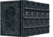 Picture of Machzor 5 Vol Pocket Slipcased SET Ashkenaz Yerushalayim Hand-Tooled Navy Leather